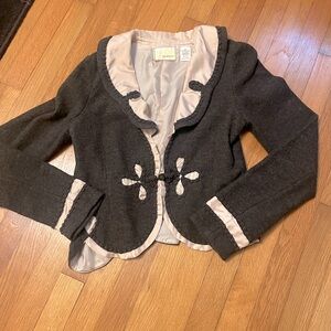 Guinevere brand (sold at Anthropologie stores) Brown Wool sweater jacket.Size M,